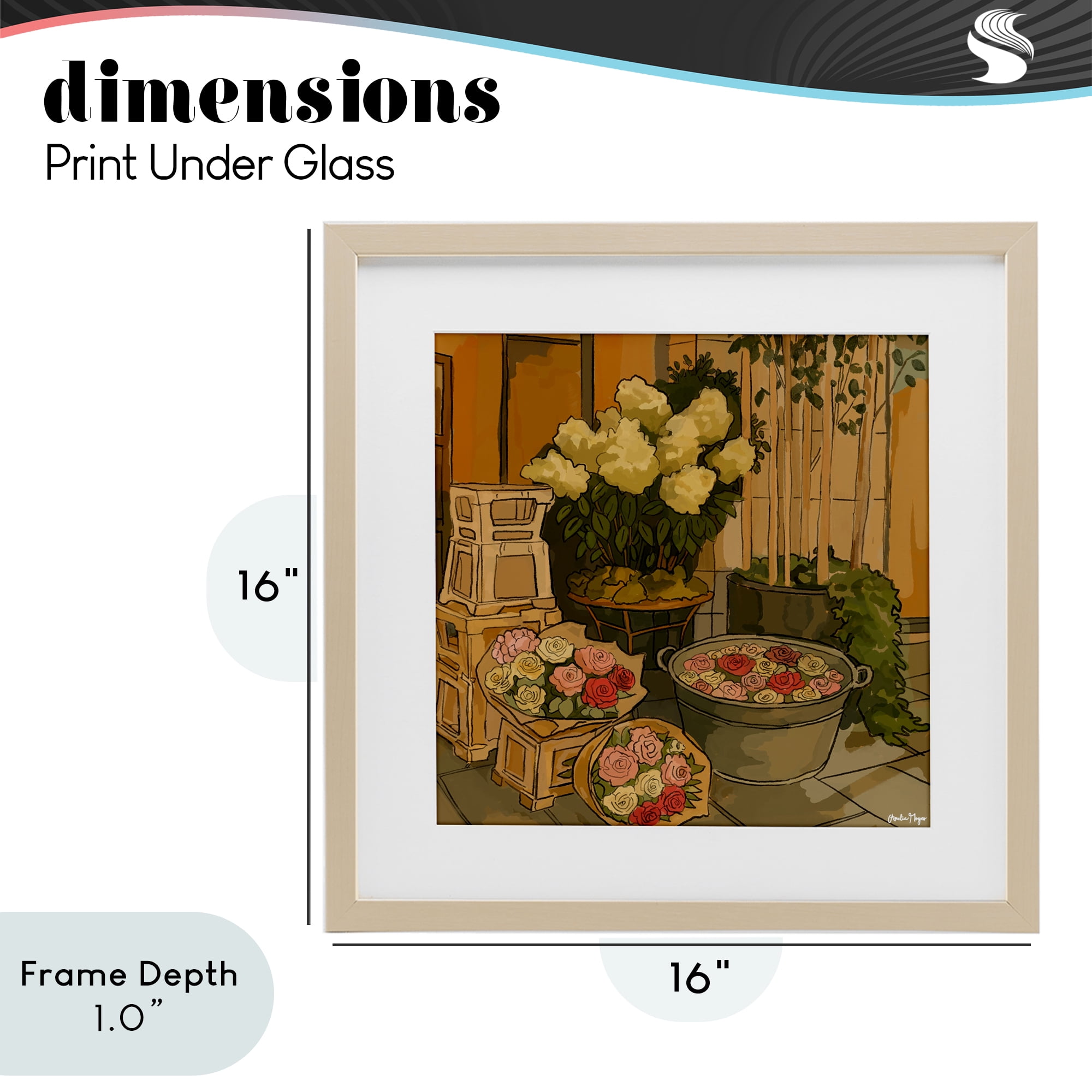Stupell Industries London Town Flowers Birch Framed Print Under Glass, design by Amelia Noyes