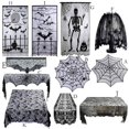 thumbnail image 2 of Horror Props Lace Spiderweb Fireplace Mantle Scarf Cover Tablecloth Placemat Curtain Cosplay Party Supplies, 2 of 17