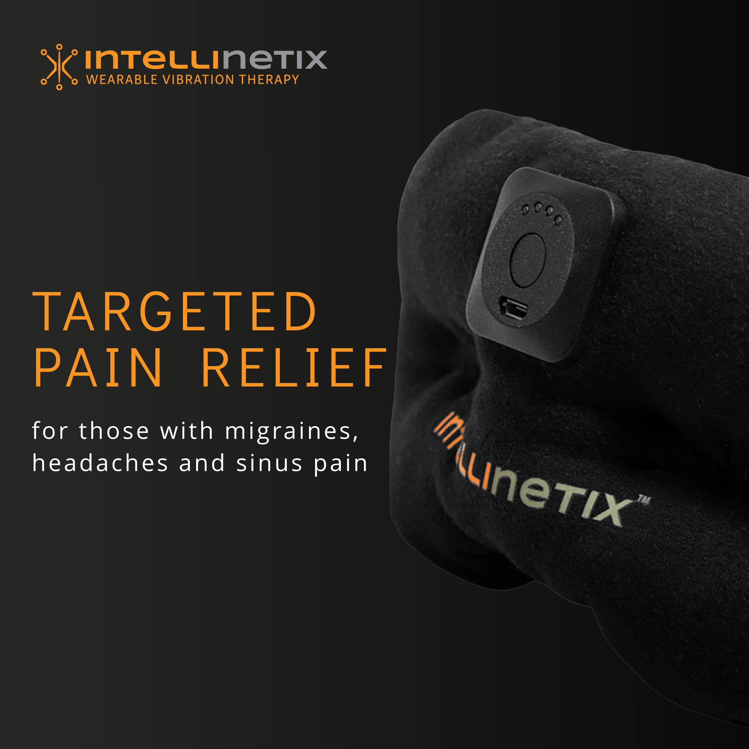 Intellinetix Vibration Therapy Mask for Pain Relief, Black wrap