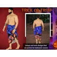 thumbnail image 6 of LA LEELA Men's Pareo Halloween Costumes Scary Pumpkin Swim Trunks Swimwear Cover Up Beach Wrap Summer Sarong for Men One Size Haunted Tree, Night Blue, 6 of 6