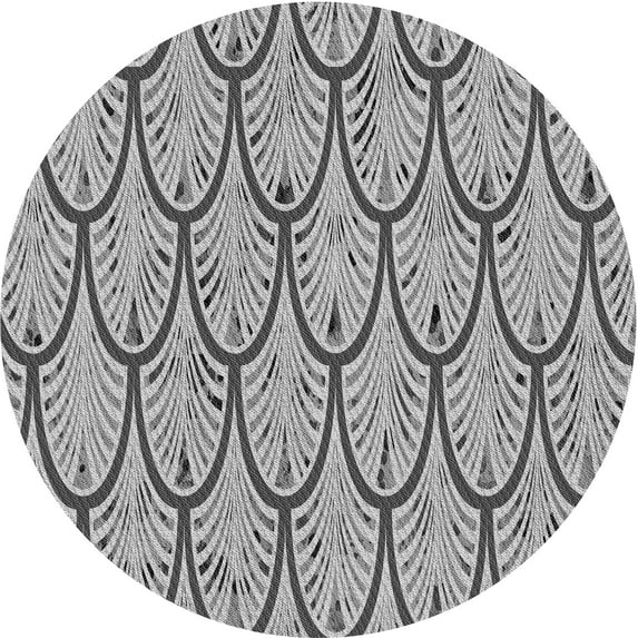 Ahgly Company Machine Washable Indoor Round Transitional Ash Gray Area Rugs, 5' Round
