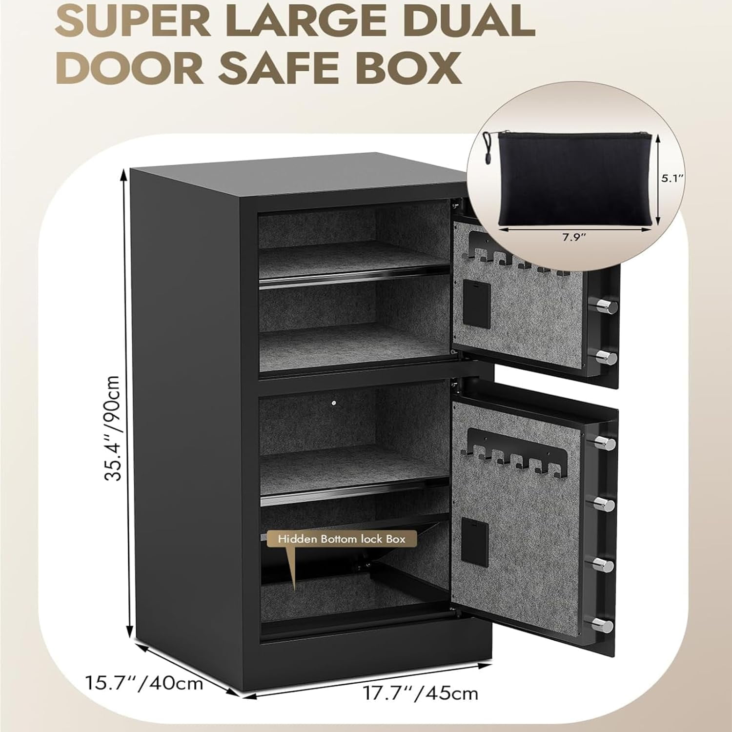 Office Business Safe Anti-theft 5.1 Cu Ft Fireproof Safe With Drawer ...