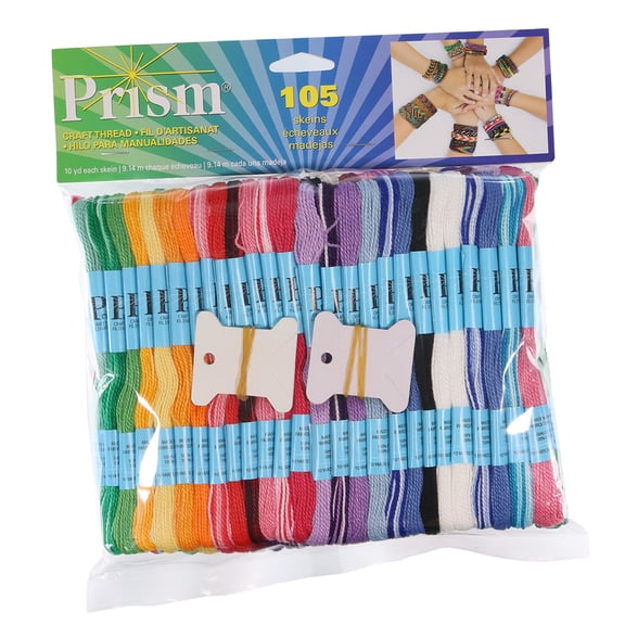 Prism Craft Thread – Embroidery and Cross Stitch Floss – Jumbo Pack of 105 Skeins – 10 Yards per Skein