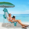 thumbnail image 5 of Nice C Adults High-back Beach Chair with Umbrella, White, 5 of 7