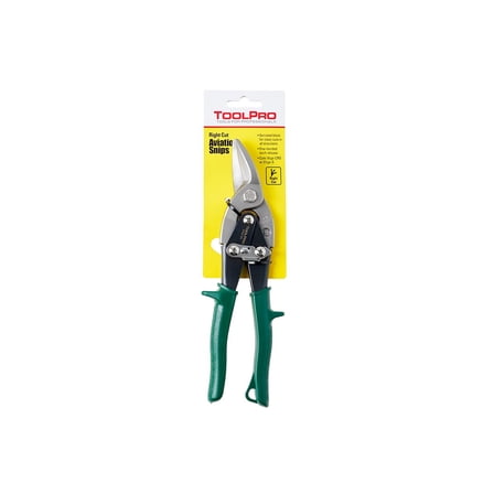 Right Cut Aviation Snips with Green Grips