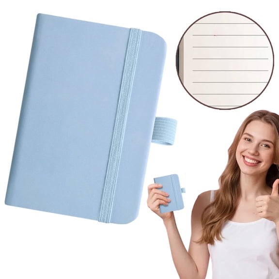 A7 Pocket Notebook with Pen Loop,1Pc Mini Journal with Elastic Band, 100 Sheets Lined Notebook, Portable Pocket Book, Compact Daily Writing Notebook for Quick Jotting, Travel Note Taking, Daily Use