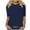 Navy, variant on Womens Tops 3/4 Sleeve Shirts Round Neck Loose Casual Blouses Floral Print Tshirts Trendy Woman Clothing