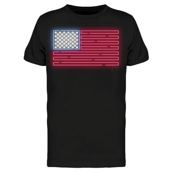 U.s.a Flag Neon T-Shirt Men -Image by Shutterstock, Male Small