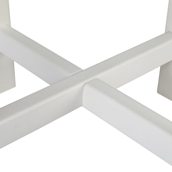 White HDPE Plastic Outdoor Side Table - Durable, Portable Round End Table for Patio, Garden, Backyard (46×46×46cm)