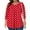Red, variant on Qulqfy 3/4 Sleeve Womens Tops Pleated Black Plus Size Casual Crew Neck Polka Dot Blouses T Shirts for Women L