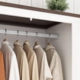 thumbnail image 4 of ChVans 70" Farmhouse Armoire Wardrobe Closet with Doors and Drawers, 3 Barn Doors Wardrobe Armoire with Hanging Rods and Multi-Layer Shelves for Bedroom, White-70", 4 of 9