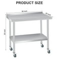thumbnail image 2 of Studyset Stainless Steel Table for Prep & Work 30 x 24 Inch with Backsplash and 4 Caster Wheels, Commercial Heavy Duty Table with Adjustable Under Shelf for Commercial Kitchen Restaurant Busines, 2 of 8