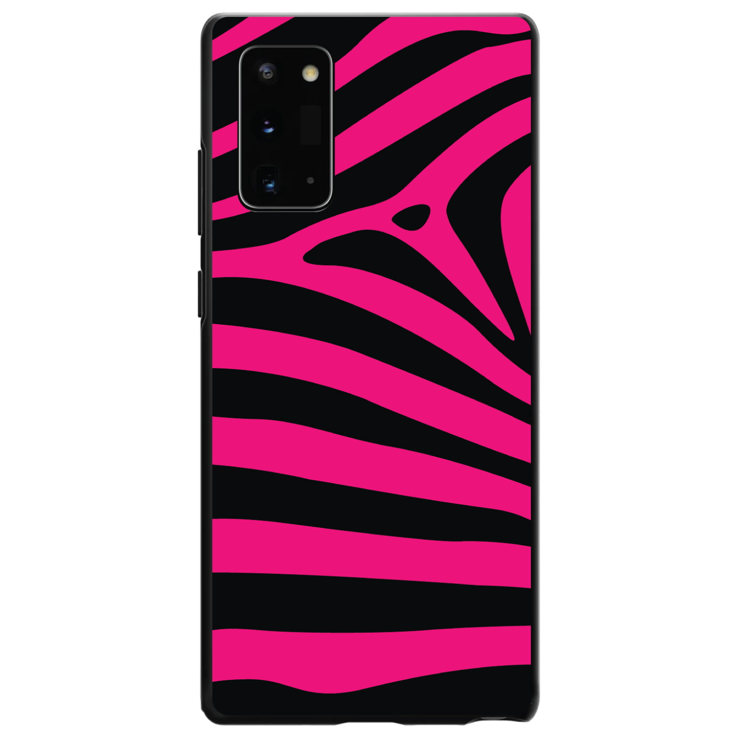 DistinctInk Case for Samsung Galaxy Note 20 ULTRA (6.9" Screen) - Custom Ultra Slim Thin Hard Black Plastic Cover - Black Hot Pink Zebra Skin Stripes
