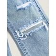 thumbnail image 4 of FEDPOP Baggy Jeans for Girls Wide Leg Ripped High Elastic Waisted Denim Pants Cute Summer Trousers Y2K Streetwear 10-14Y, 4 of 5