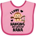 thumbnail image 3 of Inktastic Monkey I Love Hanging out with My Nana Boys or Girls Baby Bib, 3 of 4