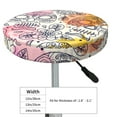 thumbnail image 4 of Fotbe Skull and Flowers Stool Covers Round,Waterproof Round Bar Stool Covers Bar Chair Covers Washable Stool Cushion Slipcover for 12-14 Inch Chair-, 4 of 7