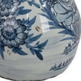 thumbnail image 3 of Benjara Accent Ginger Jar with Lid- Blue and White Ceramic- Floral Pattern, 3 of 5
