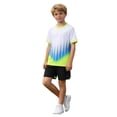 thumbnail image 5 of Vornjynx Boys Outfit Sets 2 Piece Quick Dry Crew Neck T-Shirt and Shorts Summer Gym Sports Activewear White Size 2, 5 of 9