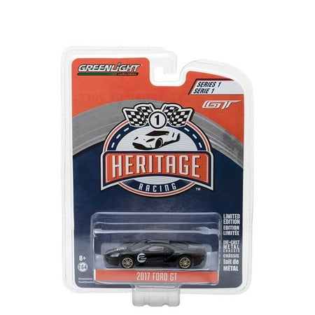 2017 Ford GT Black #2 - Tribute to 1966 Ford GT40 MK II #2 Racing Heritage Series 1 1/64 Diecast Model Car by Greenligh
