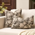 thumbnail image 4 of SUSIELADY Floral Throw Pillow Cover 20 x 12 Inches – Vintage Chenille Rectangular Throw Pillow Cover, Soft Decorative Farmhouse Accent for Couch Sofa Living Room Bedroom, 1 Piece, Grey, 4 of 6
