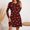 Multicolor, variant on asdoklhq Sweater Dresses for Women 2025 Women's Fashion Round-Neck Short Sleeved Printed Pullover Dress Multicolor M