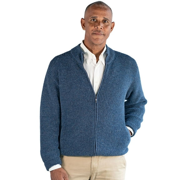 Inca Fashions - Men’s Zip Front Cardigan – 100% Alpaca Wool Sweater – Warm, Lightweight, Thermoregulating Full-Zip Sweater for Cold Weather – Ultra-Soft, Breathable Layer