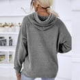 thumbnail image 6 of HAPIMO Sales Sweatshirt for Women Long Sleeve Knit Sweater Solid Color Sweatshirt Hooded Pullover Tops Casual Jumper Teen Girls Fashion Clothes Gray L, 6 of 8