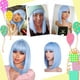 thumbnail image 5 of Xihbxyly Peluca Sintética Bob, Cabello Liso Hasta Los Hombros, Peluca Colorida para Disfraz, Gorra de Malla Transpirable, Correas Ajustables, Ideal para Fiestas, Cosplay y Uso Diario, Ideal Como Rega, 5 of 7