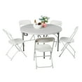 thumbnail image 6 of Ktaxon 4 Ft Outdoor Round Folding Plastic Dining Table for Picnic ,White, Indoor/Outdoor, Home, Kitchen, Heavy Duty Dining Party Picinic Table, 6 of 10