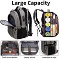 thumbnail image 4 of Mochila antirrobo para computadora portátil SHRRADOO, mochila de viaje con puerto de carga USB para mujeres y hombres, mochila para estudiantes universitarios de 15,6 pulgadas, 4 of 5