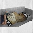 thumbnail image 6 of Movie Theater Soft Flannel Fleece Throw Blanket, Countdown Screen Illustration Number 2 on Grunge Background, Cozy Plush for Indoor and Outdoor Use, 50" x 70", Pale Brown Black White, by Ambesonne, 6 of 6