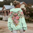 thumbnail image 5 of Womens Plus Size Graphic Hoodies Trendy Floral Printed Hooded Sweatshirts Ladies Loose Fit Pullovers Fall Long Sleeve Tops Y_Green XXXL, 5 of 7