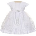 thumbnail image 3 of Little Baby Girls Virgin Mary Embroidery Christening Baptism Dresses White 6M, 3 of 5