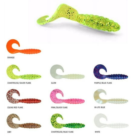 Apex AP-CT2-68 Pink/Silver Flake 2 Curly Tail Grub Soft Plastic Lure (10 Pack)