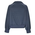 thumbnail image 6 of ShomPort Fall Sweatshirt Womens Button Collared Lantern Long Sleeve Pullover Tops Shirt, 6 of 7