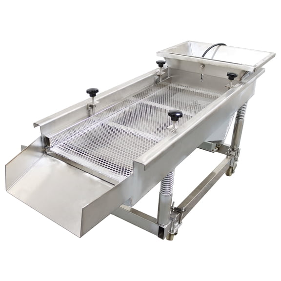 Linear Vibrating Screen with 10mm Mesh Screen Round Hole Single Sieve for Screening Powder Plastic Particles 220V