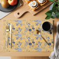 thumbnail image 2 of Vintage Flower Placemats Set of 4, Country Bird Garden Butterfly Yellow Placemats for Dining Table, Place Mats for Kitchen Tabletop, Waterproof Wipeable Dining Table Mats Set, 2 of 9