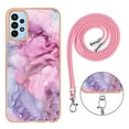 thumbnail image 7 of Case for Samsung Galaxy A33 5G, Adjustable Detachable Crossbody Strap Neck Strap Silicone Bumper Marble Painted TPU Ultra Thin Shockproof Protective Phone Case Cover for Galaxy A33 5G, Pink, 7 of 7