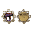 thumbnail image 1 of Broche de flores tótem elefante Unbranded para Mujeres y Niñas, 1 of 3