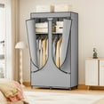 thumbnail image 2 of YOUPINS 5-Tier Clothes Organizer, 3 Hanging Rod Shelf Portable Closet,Home  Storage Pocket Versatile, Gray, 2 of 7
