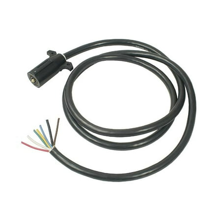 Pollak 14-117 Black 8' Cable Assembly with 7-Way RV Trailer End