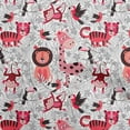 thumbnail image 1 of oneOone Cotton Poplin Dark Peach Fabric Cute Animal Dress Material Fabric Print Fabric By The Yard 42 Inch Wide, 1 of 6