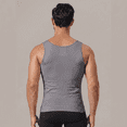 thumbnail image 4 of Men's Compression Shapewear Vest Slim Fit High Stretch Breathable Athletic Tummy Tank Top, 4 of 4