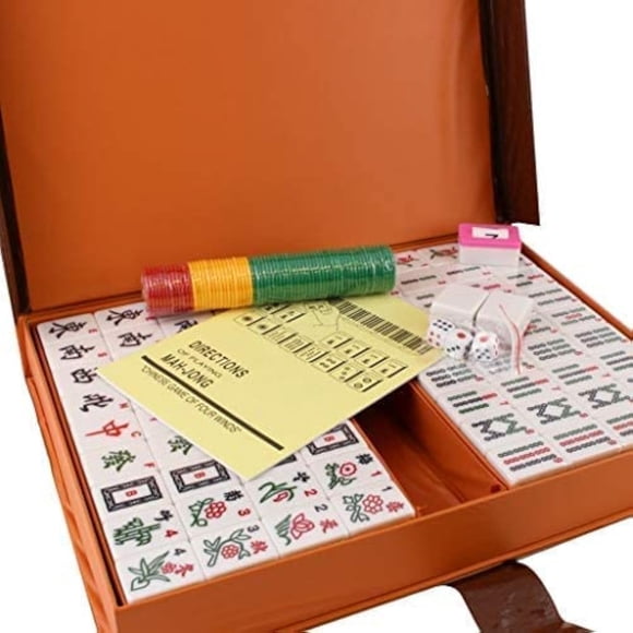 Chinese Numbered X-Large Tiles Mahjong Set. 144 Tiles 1.5 " Easy-to-Read Game Set / Complete Set Weighs 13 pounds. Gift / Birthday (Mah-Jongg, Mah Jo