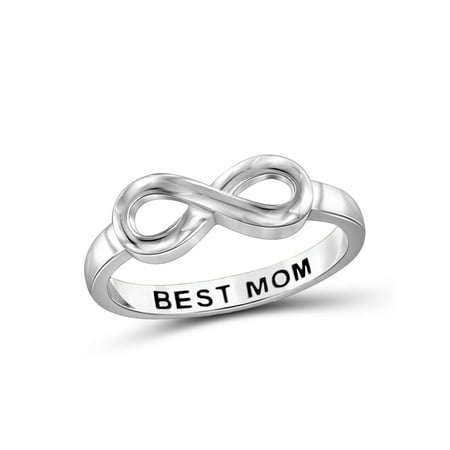Best Mom Sterling Silver Infinity Loop Message (Best Metal For Rings)