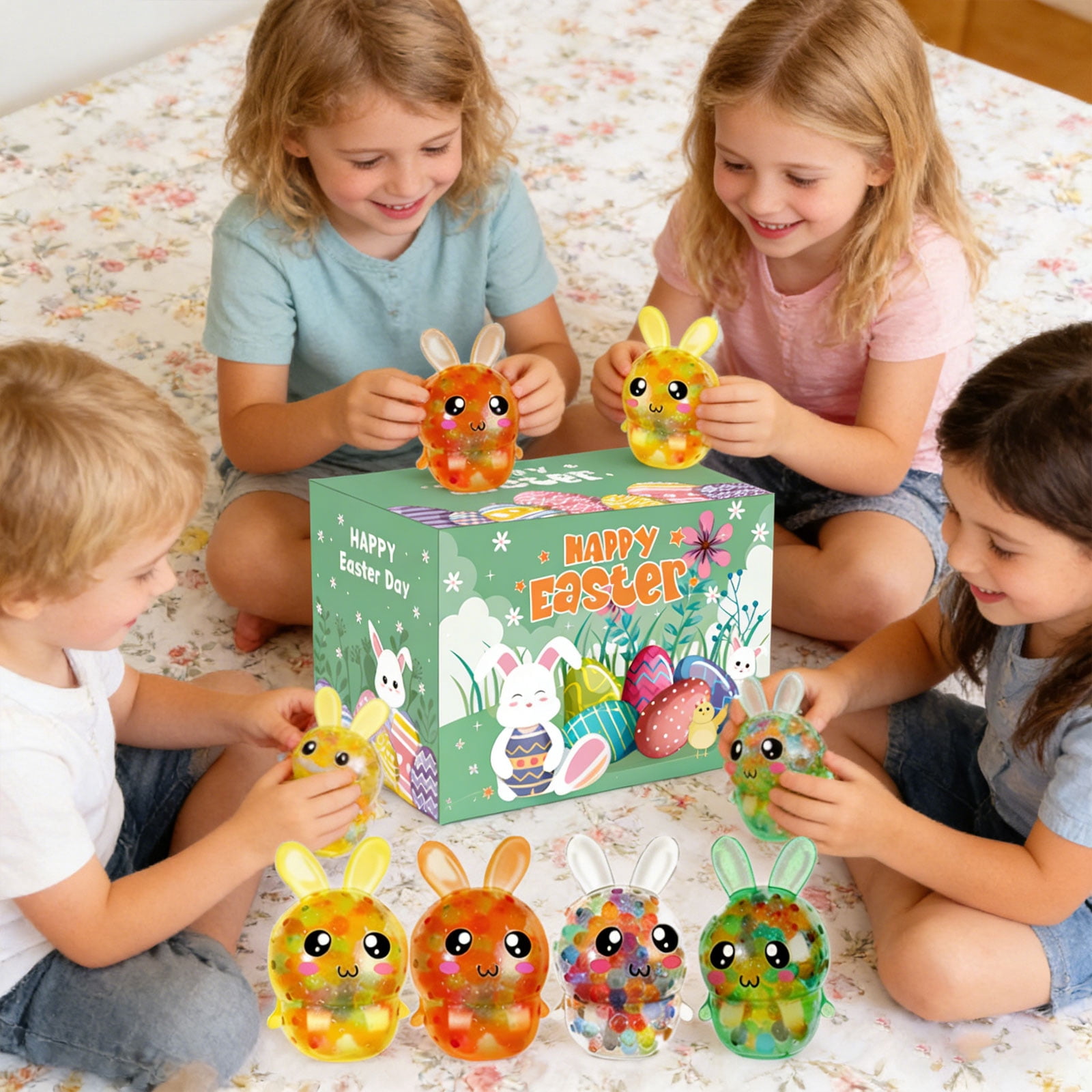 YWIYIUD Easter BasketStuffers 16 Pack Prefilled Easter Eggs with StressBalls Toys Soft EasterRabbit StressBalls Easter Toys Stress RelievingBalls PartyFavors EasterBasket Gifts