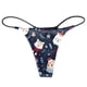 thumbnail image 2 of Gibobby Ropa Interior para Mujer Tanga sexy para mujer con estampado navideño, cómodas, transpirables, cintura（Azul marino， S), 2 of 5