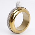 thumbnail image 1 of Bracelet Flask Bangle Flasks Creative Stainless 304 Steeland Hip Flask Funnel Set For Women 3.5 oz (Gold With Rhinestones Lid), 1 of 7