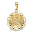 thumbnail image 3 of 14K Gold Polished Angel/Cherub on Round Scallop Frame Pendant, 3 of 3