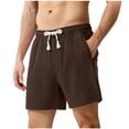 thumbnail image 2 of Men's Summer Cotton Linen Shorts Vintage Loose Fits Drawstring Short Mens Casual Solid Elastic Waist Lightweight Breathable Short Pant, 2 of 8